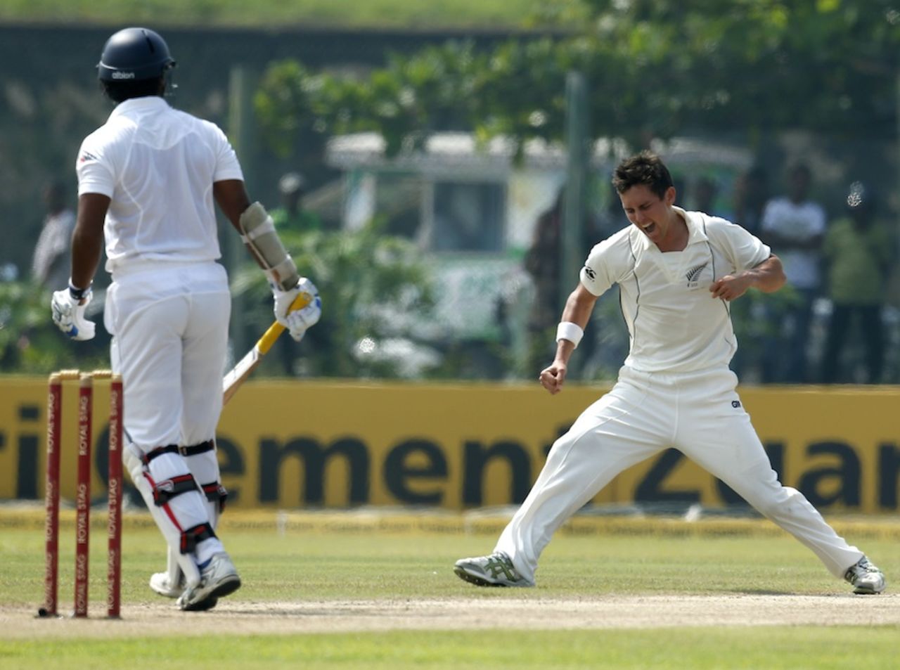 Trent Boult had Kumar Sangakkara caught at slip, Sri Lanka v New Zealand, 1st Test, Galle, 2nd day, November 18, 2012