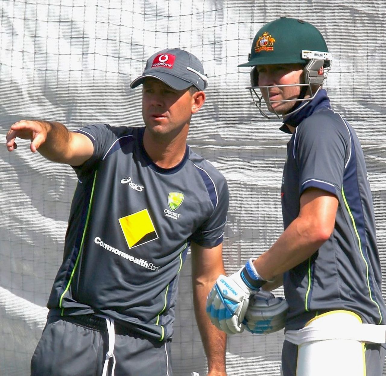 Ricky Ponting and Michael Clarke at Australia's training session, Adelaide, November 20, 2012