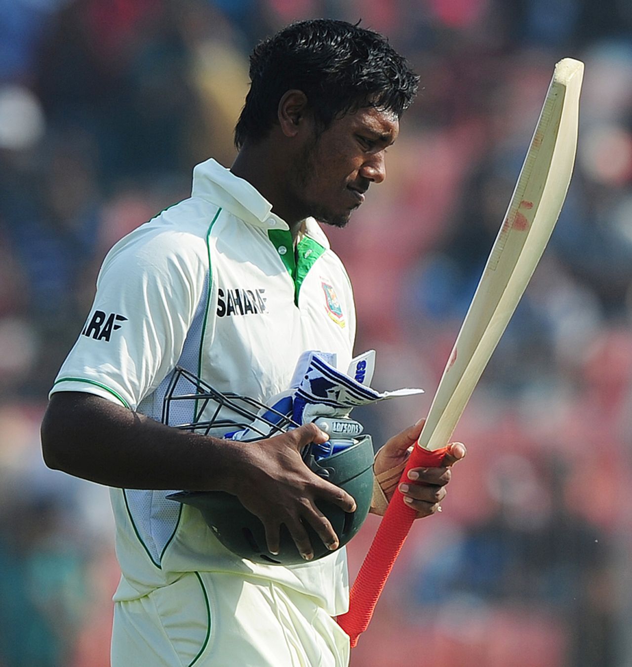 Abul Hasan, after being dismissed, reflects on his stunning innings, Bangladesh v West Indies, 2nd Test, Khulna, 2nd day, November 22, 2012