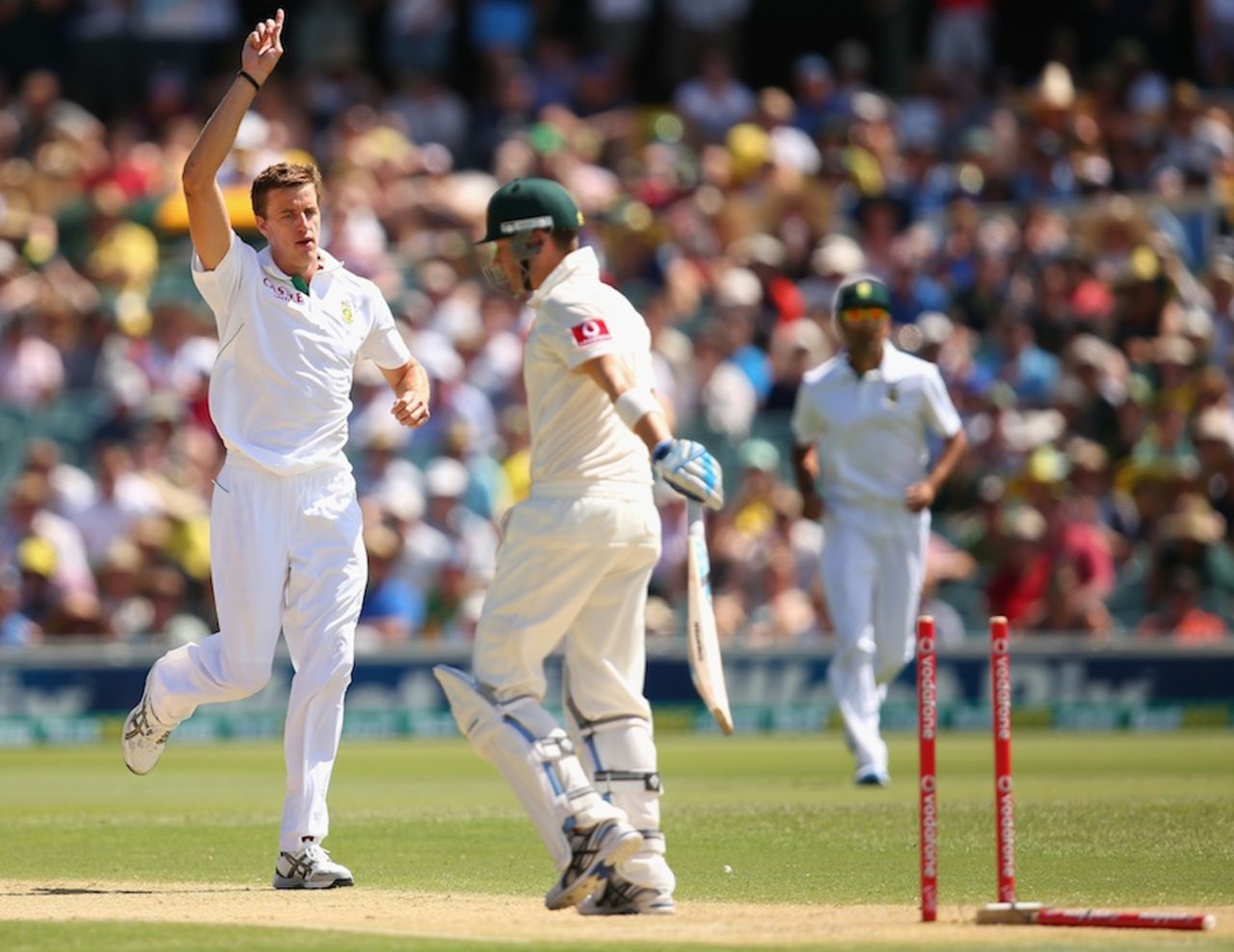 Morne Morkel bowled Michael Clarke for 230, Australia v South Africa, 2nd Test, Adelaide, 2nd day, November 23, 2012