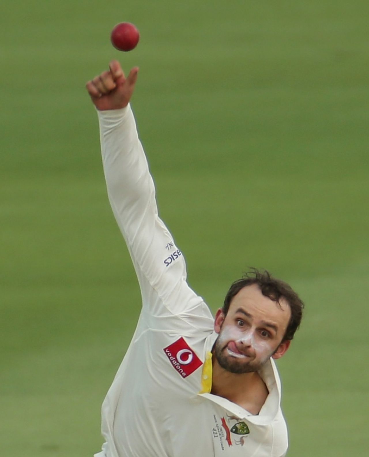 Nathan Lyon sends down a delivery, Australia v South Africa, 2nd Test, Adelaide, 3rd day, November 24, 2012