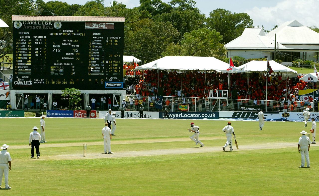 Brian Lara sweeps for four to go past Matthew Hayden's record, West Indies v England, 4th Test, Antigua, 3rd day, April 12, 2004