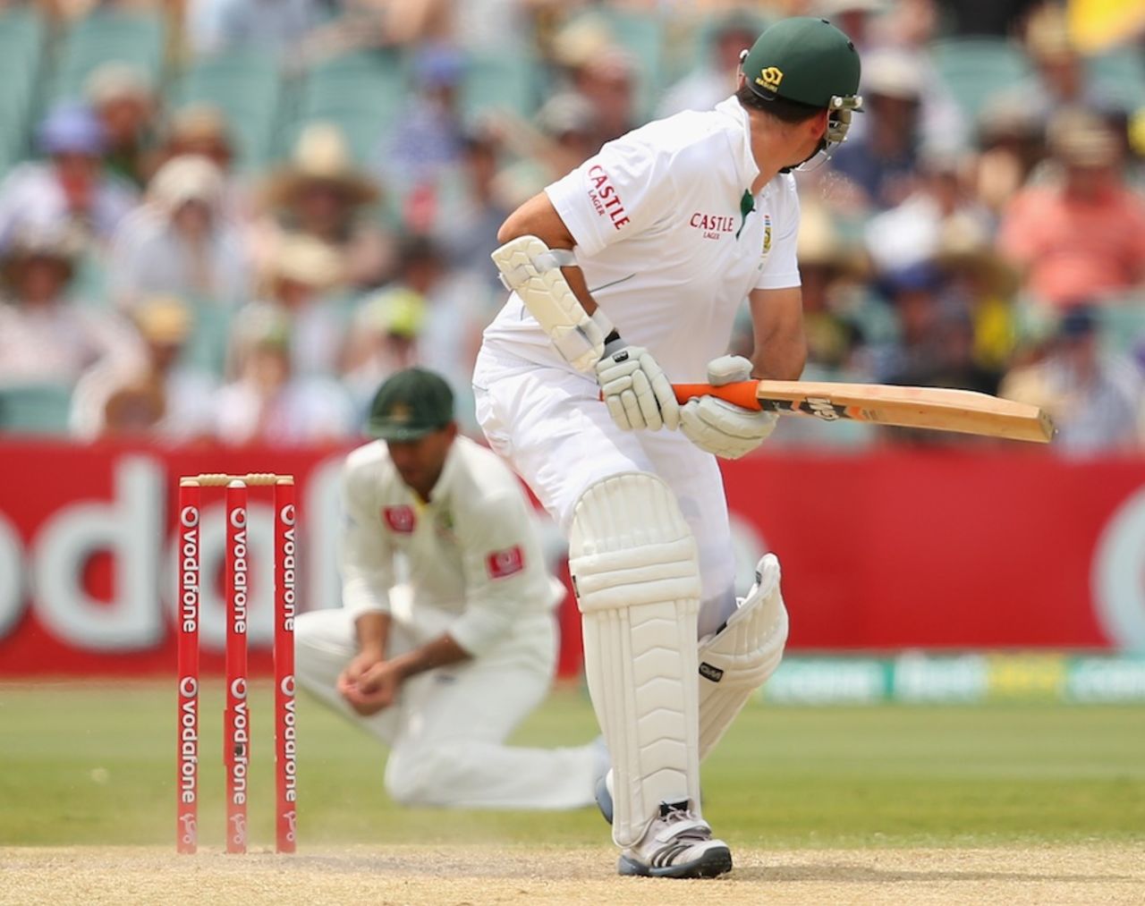 Graeme Smith was caught at slip for a duck in the first over, Australia v South Africa, 2nd Test, Adelaide, 4th day, November 25, 2012