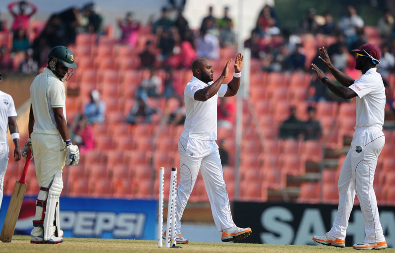 Four of Tino Best's six wickets were bowleds , Bangladesh v West Indies, 2nd Test, Khulna, 5th day, November 25, 2012