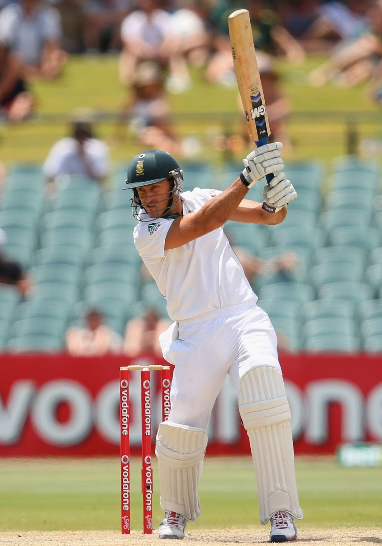 Faf du Plessis works the ball through the off side, Australia v South Africa, 2nd Test, Adelaide, 5th day, November 26, 2012