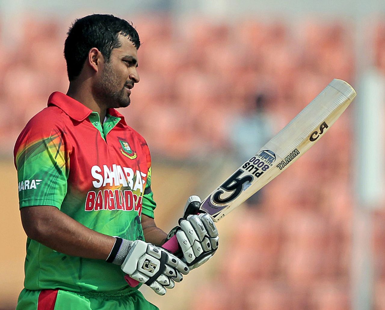 Tamim Iqbal is disappointed after being dismissed, Bangladesh Cricket Board XI v Bangladesh, Khulna, November 27, 2012