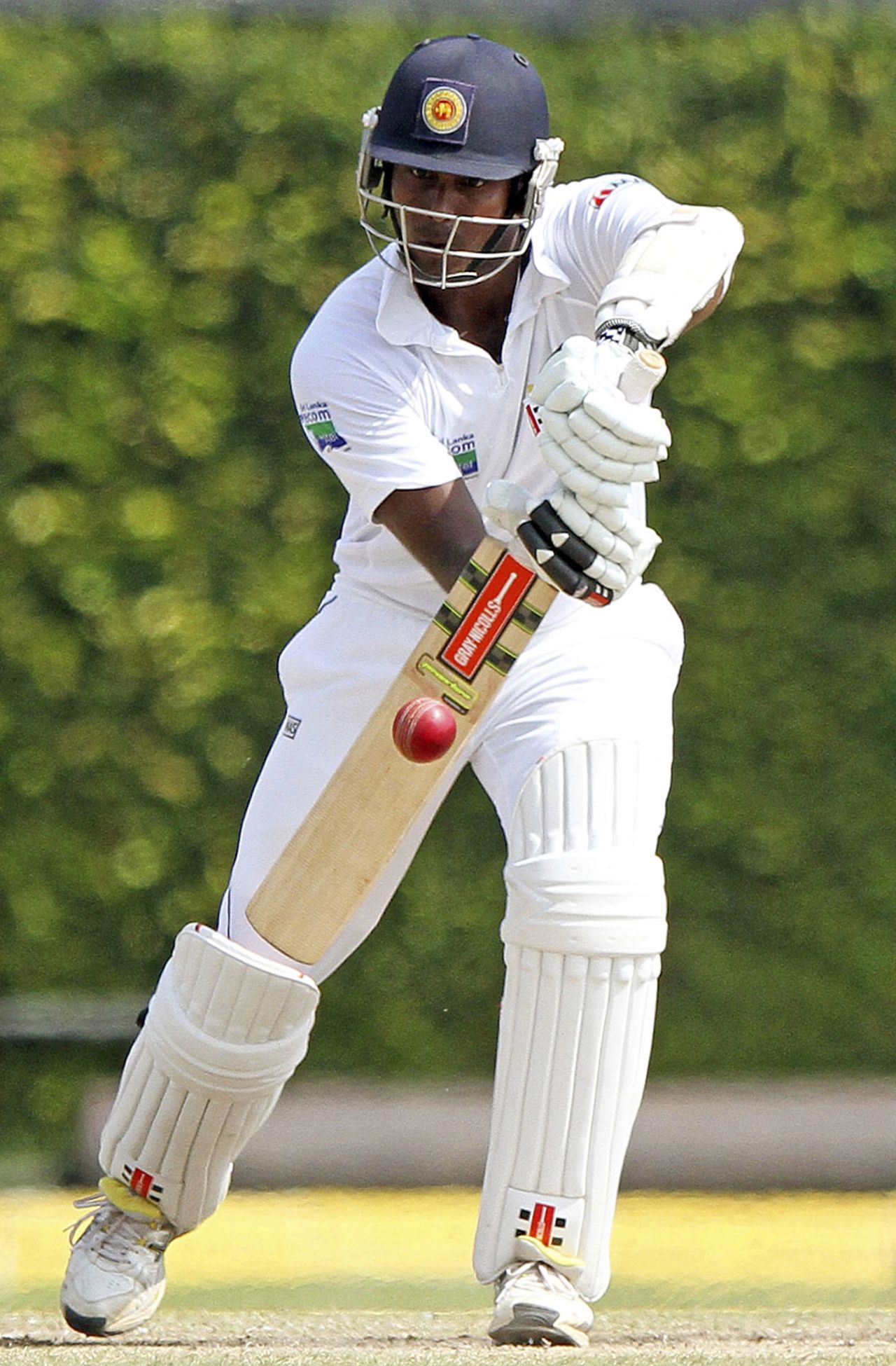 Angelo Mathews pushes it to the off side, Sri Lanka v New Zealand, 2nd Test, Colombo, 5th day, November 29, 2012