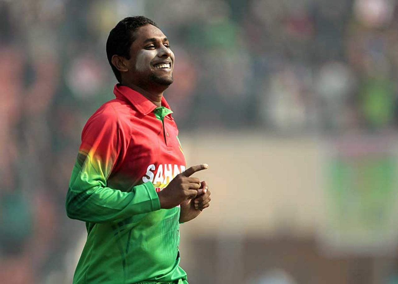 Sohag Gazi picked up four wickets on ODI debut, Bangladesh v West Indies, 1st ODI, Khulna, November 30, 2012