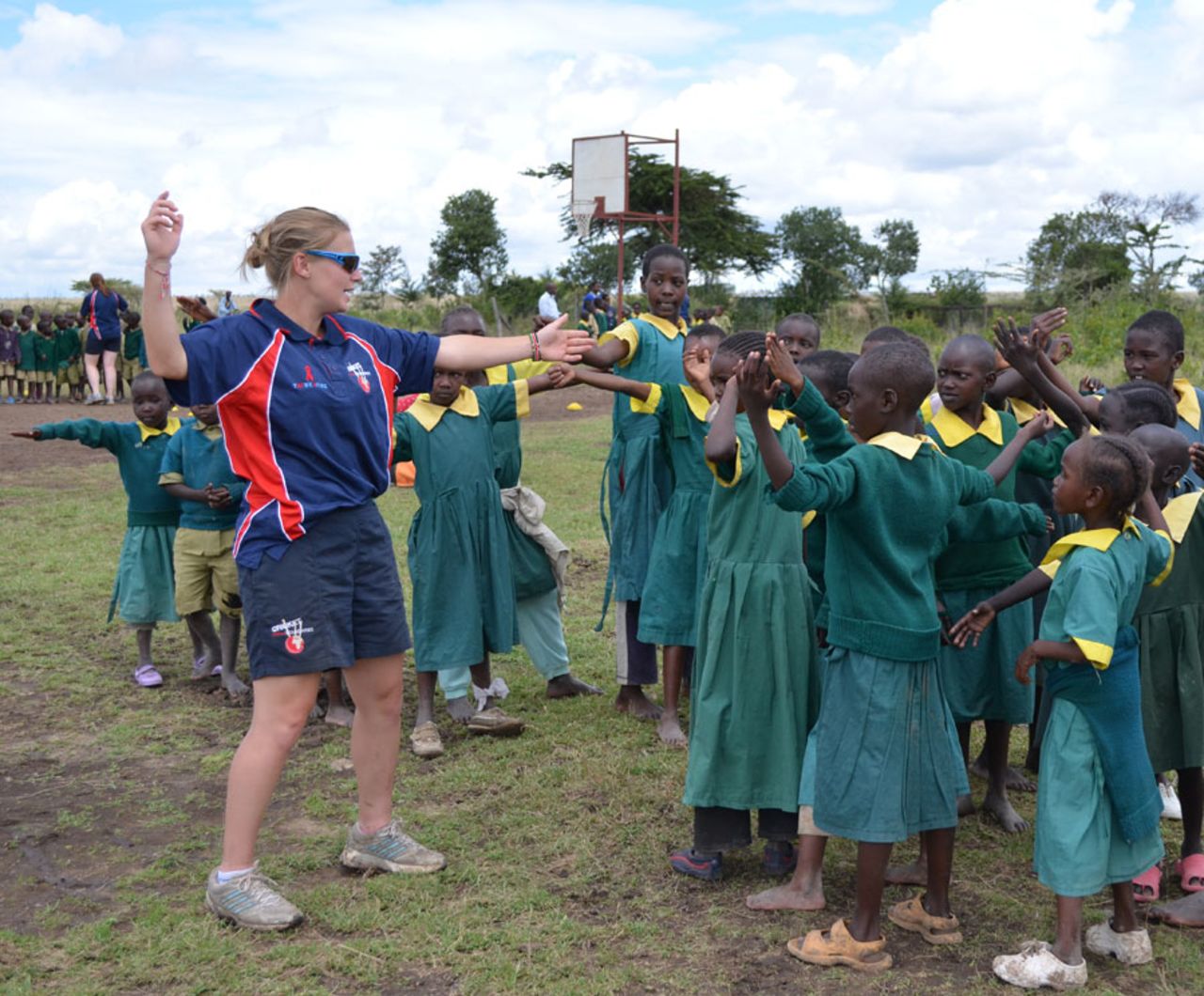 England spinner Holly Colvin coaching Kenyan children, Kenya