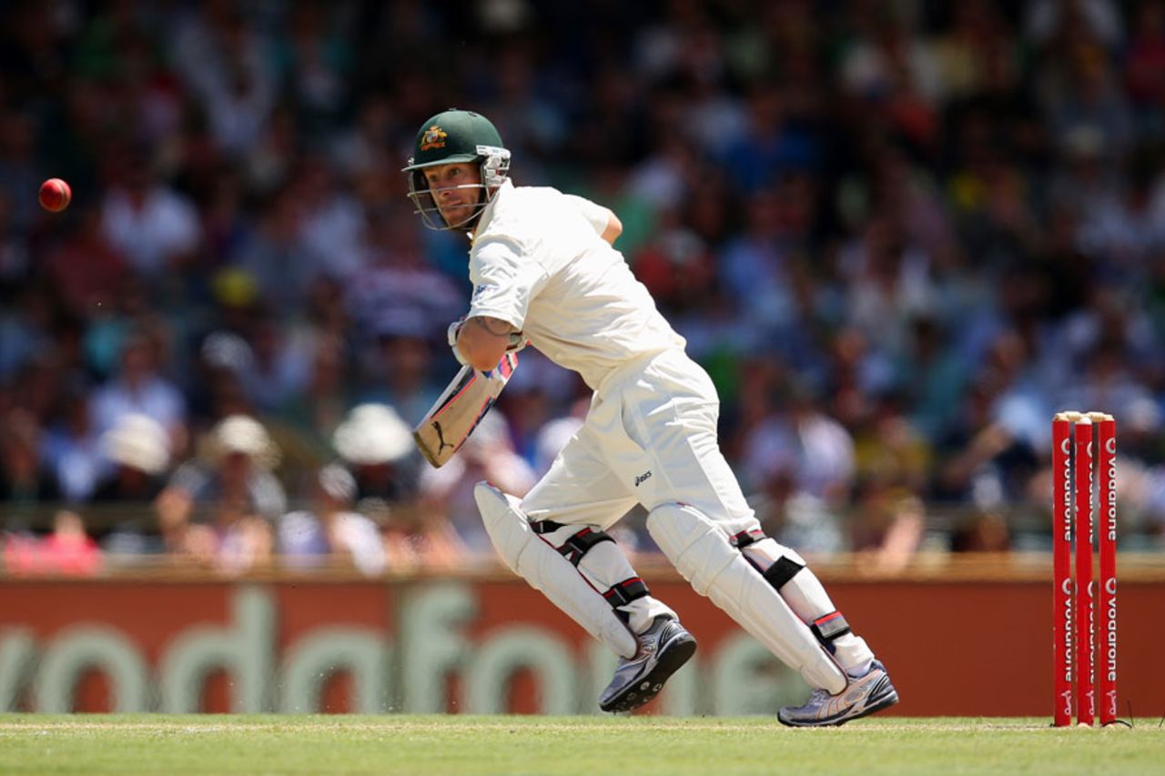 Matthew Wade top scored with 68 from No. 8, Australia v South Africa, 3rd Test, 2nd day, Perth, December 1, 2012