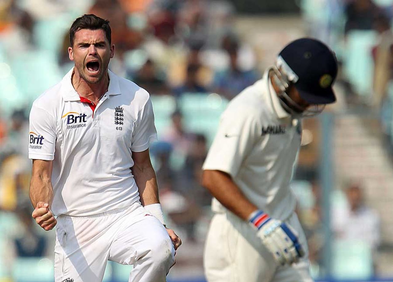 James Anderson had Virat Kohli caught at slip, India v England, 3rd Test, Kolkata, 1st day, December 5, 2012