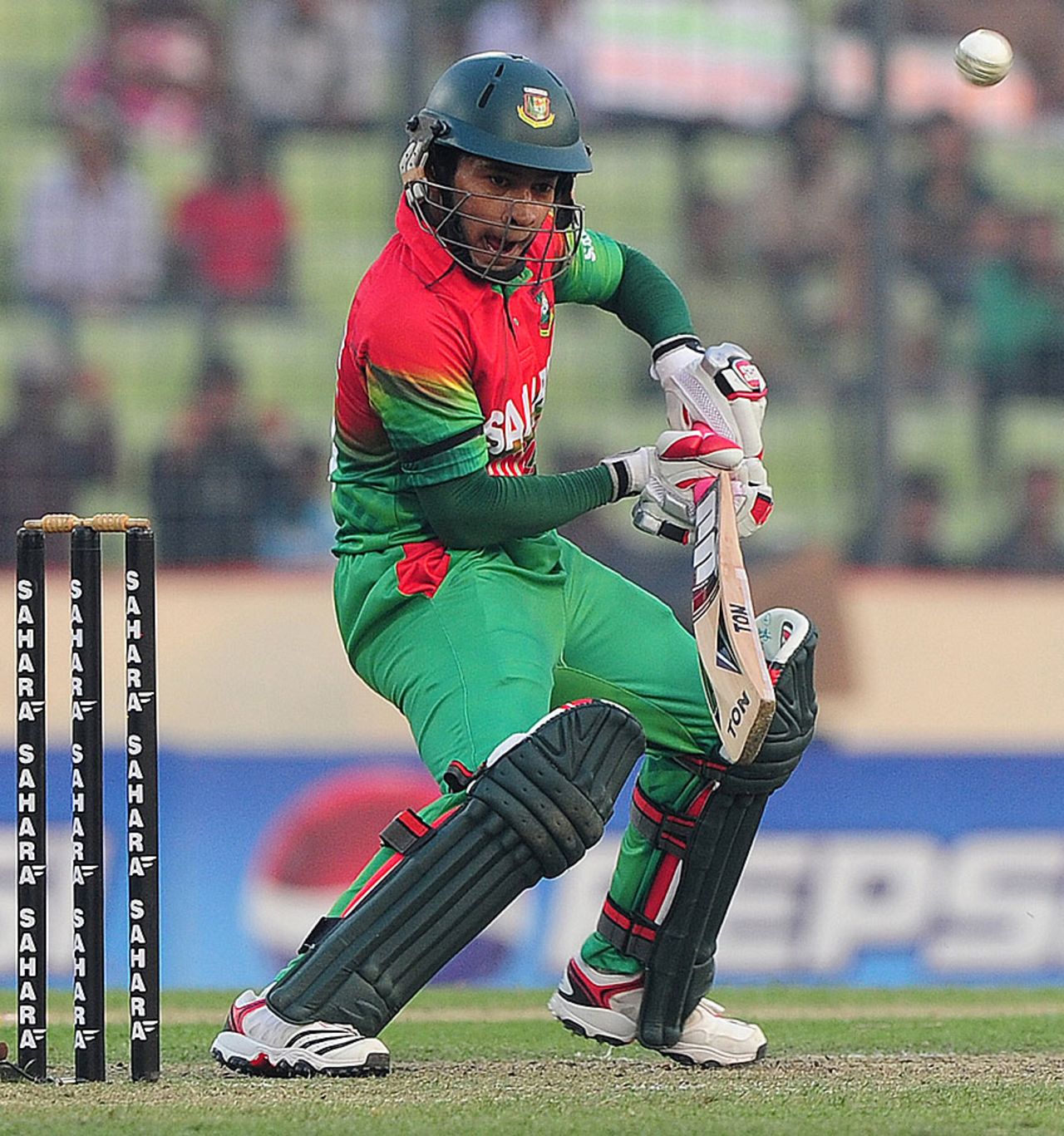 Mushfiqur Rahim dabs one to the off side, Bangladesh v West Indies, 3rd ODI, Mirpur, December 5, 2012