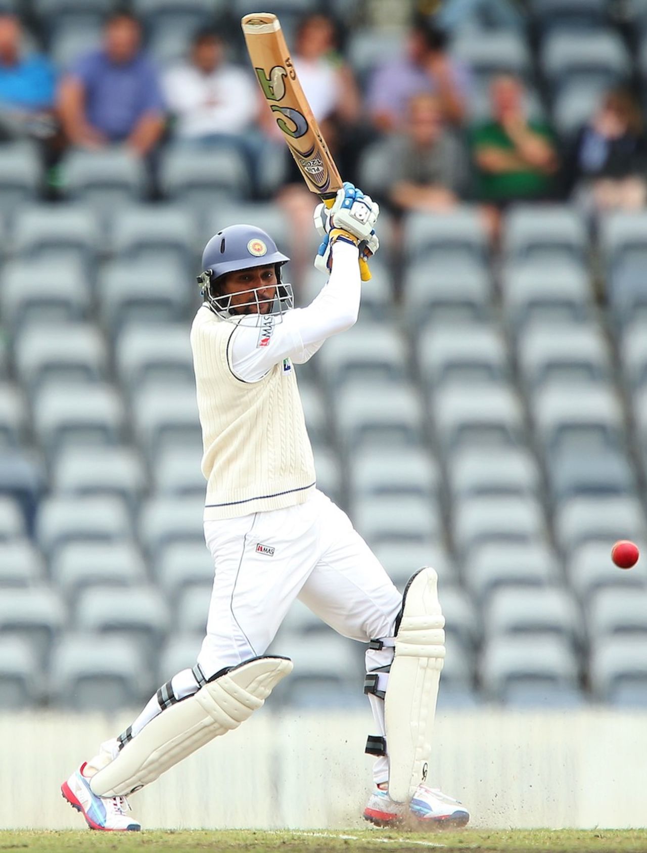 Tillakaratne Dilshan drives on his way to a hundred, Chairman's XI v Sri Lankans, 2nd day, December 7, 2012
