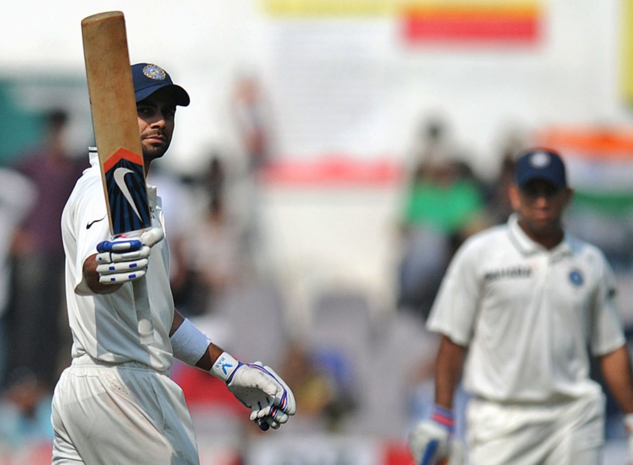Virat Kohli reached a determined half-century, India v England, 4th Test, Nagpur, 3rd day, December 15, 2012