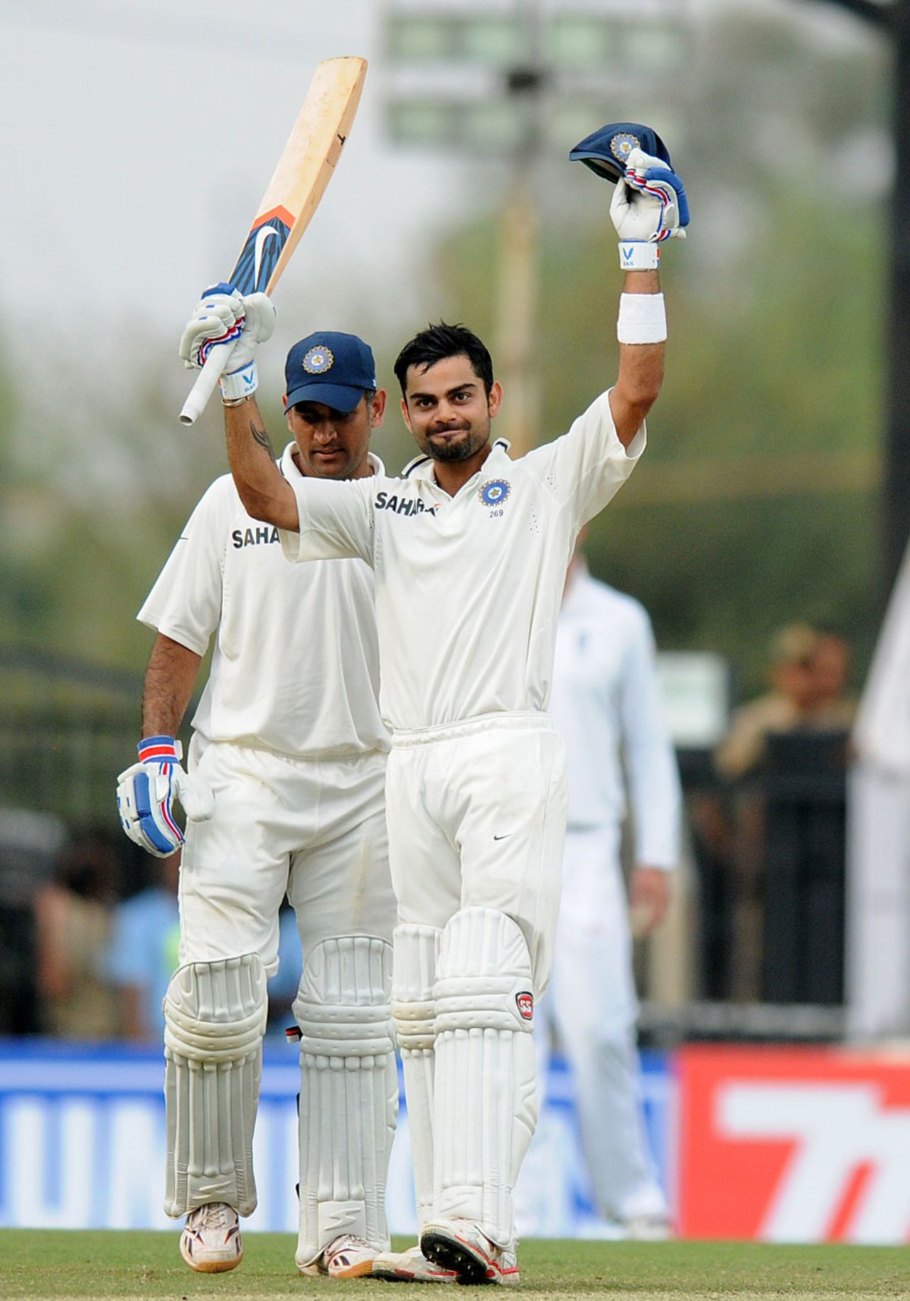 Virat Kohli celebrates his third century in Tests, India v England, 4th Test, Nagpur, 3rd day, December 15, 2012
