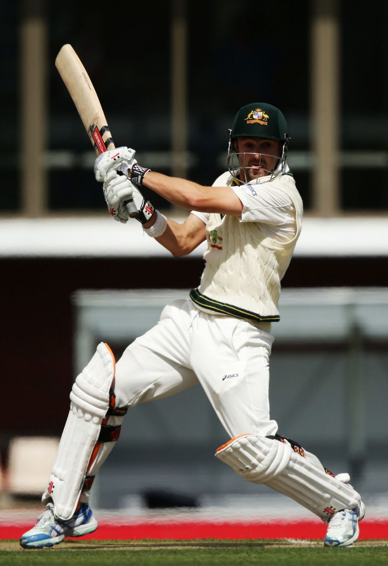 Ed Cowan cuts on his way to a half-century, Australia v Sri Lanka, 1st Test, Hobart, 4th day, December 17, 2012