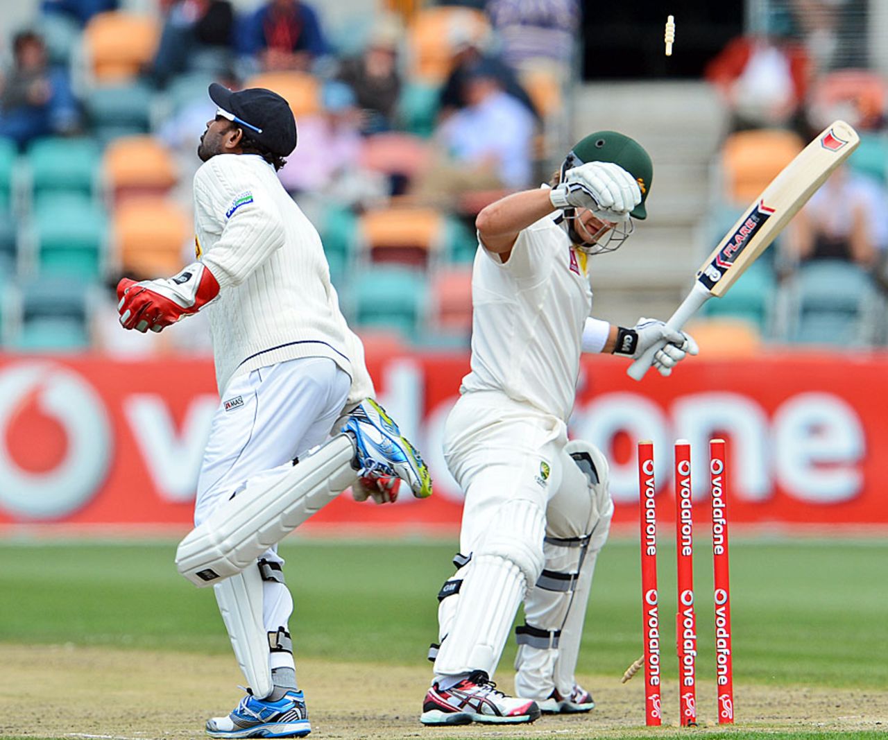 Shane Watson was stumped for 5, Australia v Sri Lanka, 1st Test, Hobart, 4th day, December 17, 2012