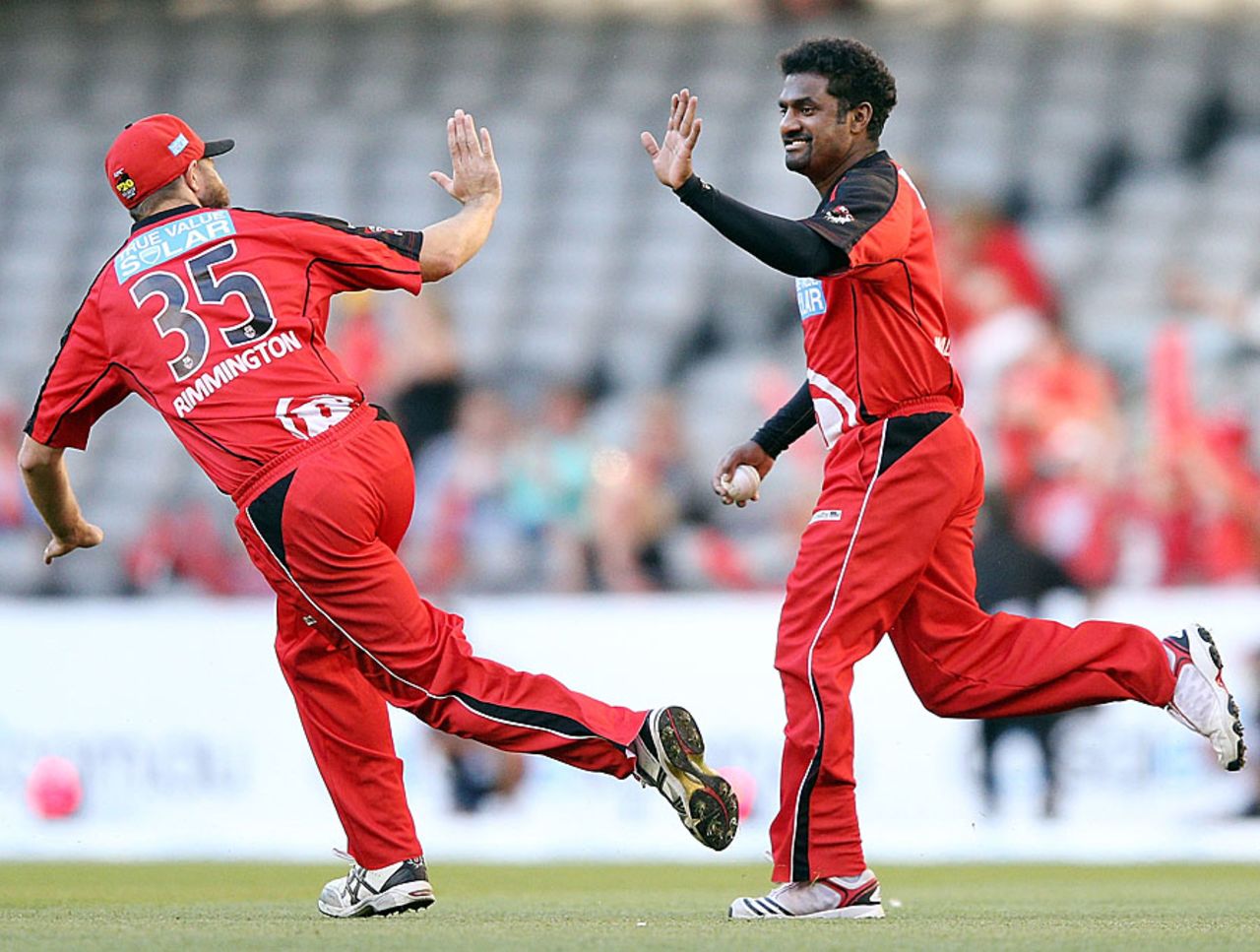 Muttiah Muralitharan bowled an economical spell and took two wickets, Melbourne Renegades v Brisbane Heat, Big Bash League, Docklands Stadium, Melbourne, December 22, 2012