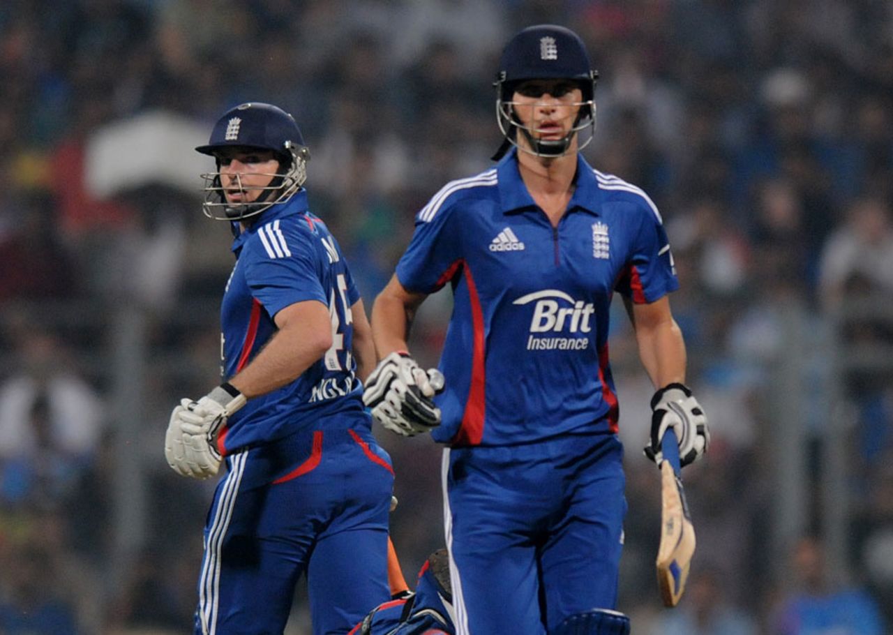Michael Lumb and Alex Hales added fifty together inside six overs, India v England, 2nd Twenty20 international, Mumbai, December 22, 2012