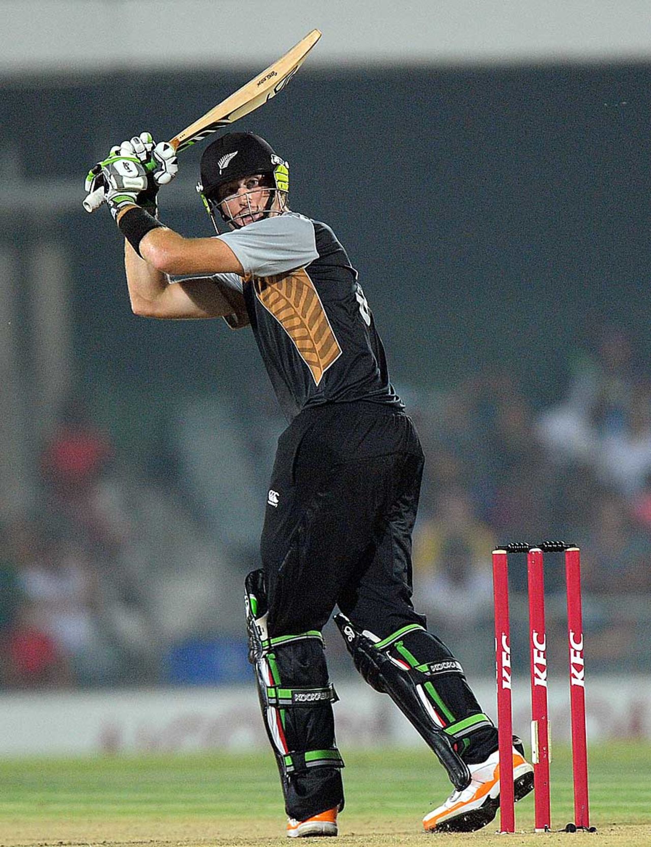 Martin Guptill whips one behind square, South Africa v New Zealand, 2nd T20, East London, December 23, 2012
