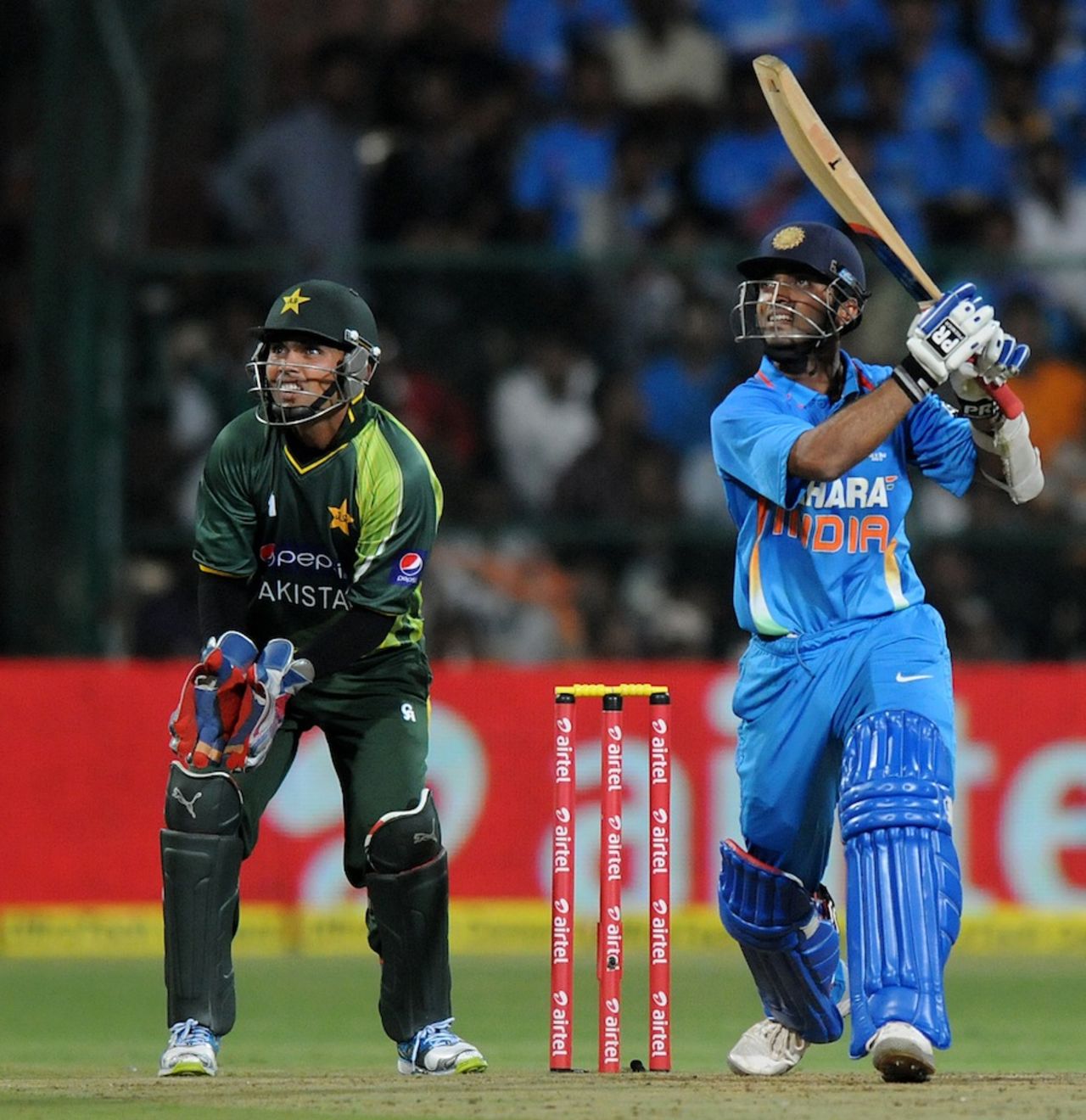 Ajinkya Rahane times one over extra-cover, India v Pakistan, 1st T20, Bangalore, December 25, 2012