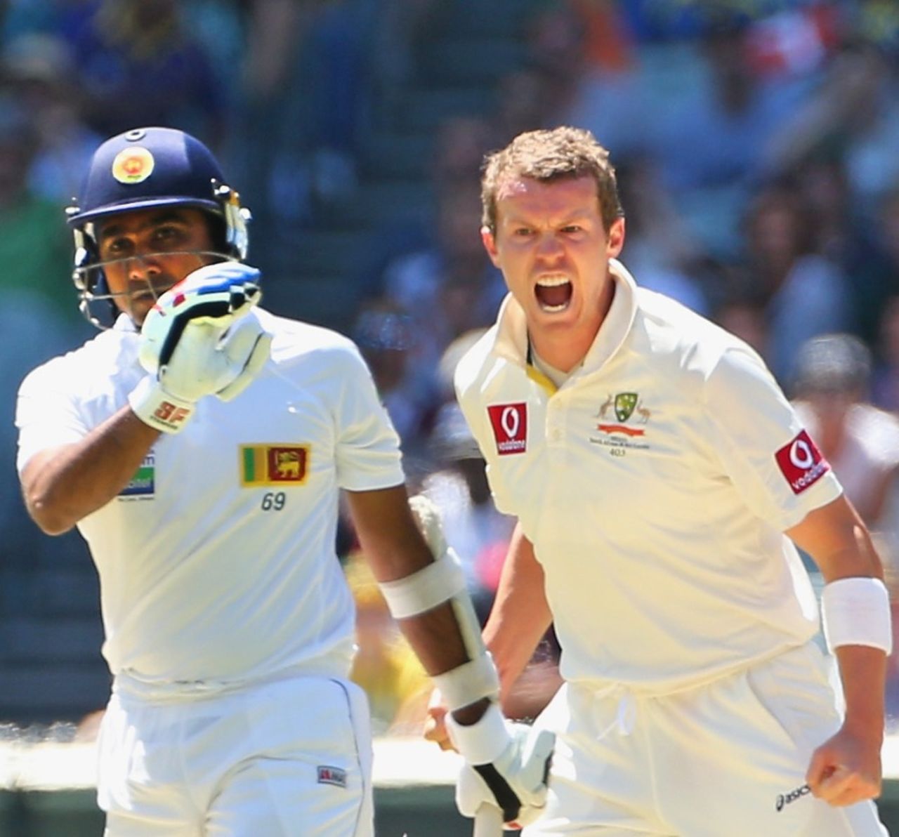 Peter Siddle got the big wicket of Mahela Jayawardene, Australia v Sri Lanka, 2nd Test, Melbourne, 1st day, December 26, 2012