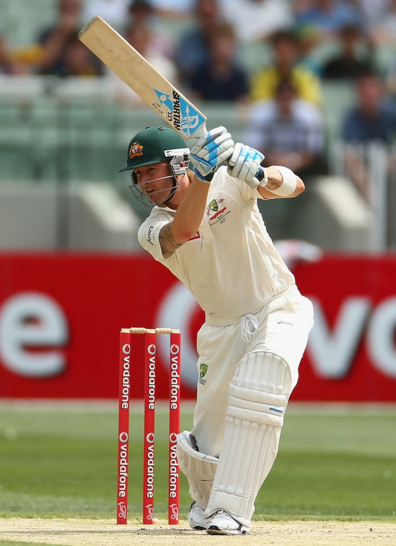 Michael Clarke drives, Australia v Sri Lanka, 2nd Test, day two, Melbourne, December 27, 2012