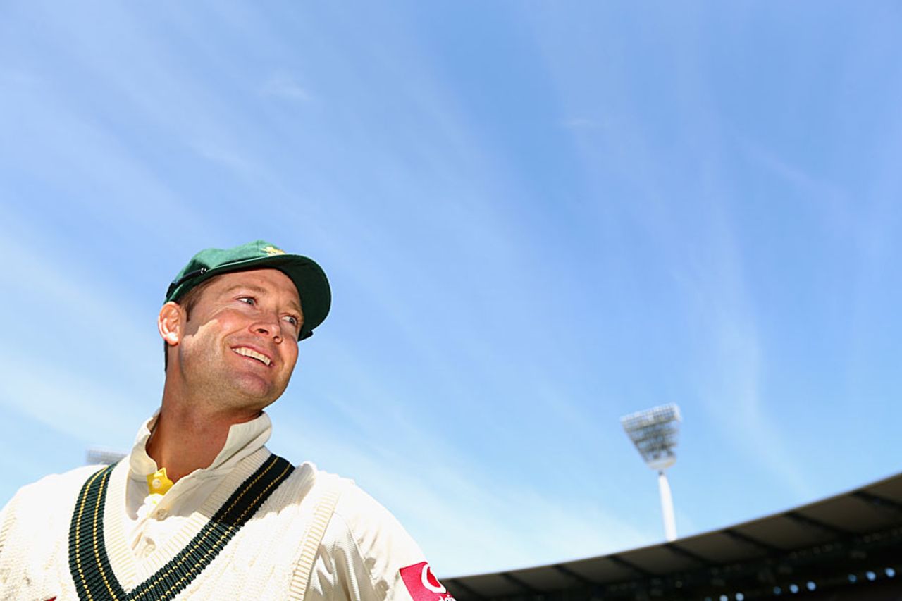 A satisfied Michael Clarke after wrapping up the series, Australia v Sri Lanka, 2nd Test, Melbourne, 3rd day, December 28, 2012