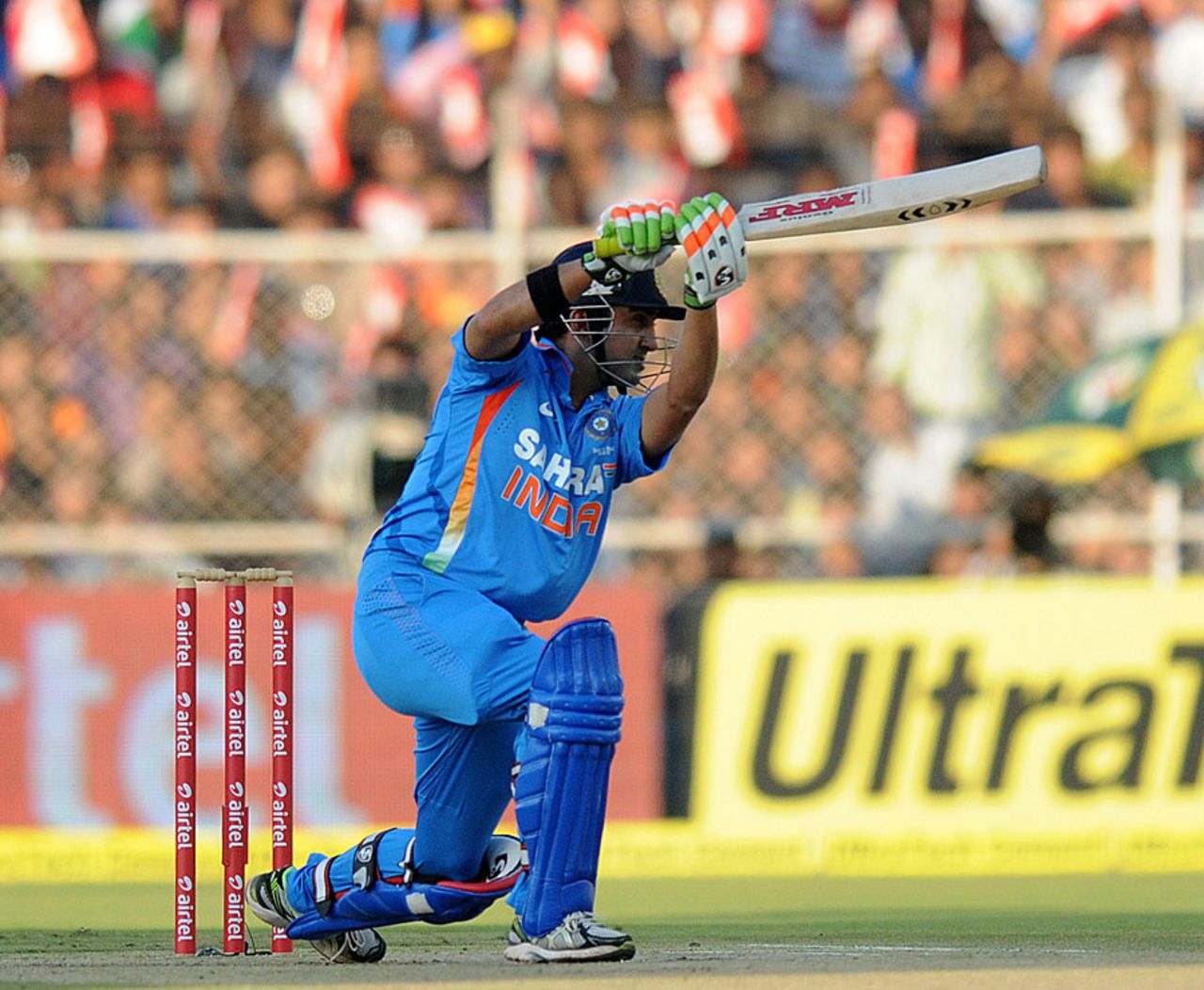 Gautam Gambhir plays a cover drive, India v Pakistan, 2nd Twenty20, Ahmedabad, December 28, 2012