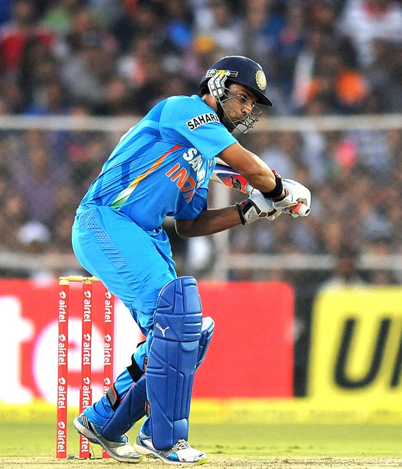 Yuvraj Singh prepares to play an aggressive stroke, India v Pakistan, 2nd Twenty20, Ahmedabad, December 28, 2012