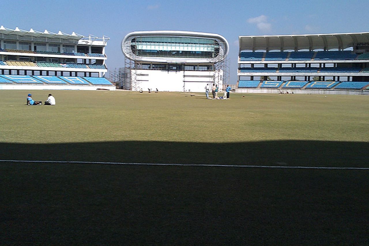 The media centre at the Saurashtra Cricket Association Stadium, Rajkot, December 28, 2012