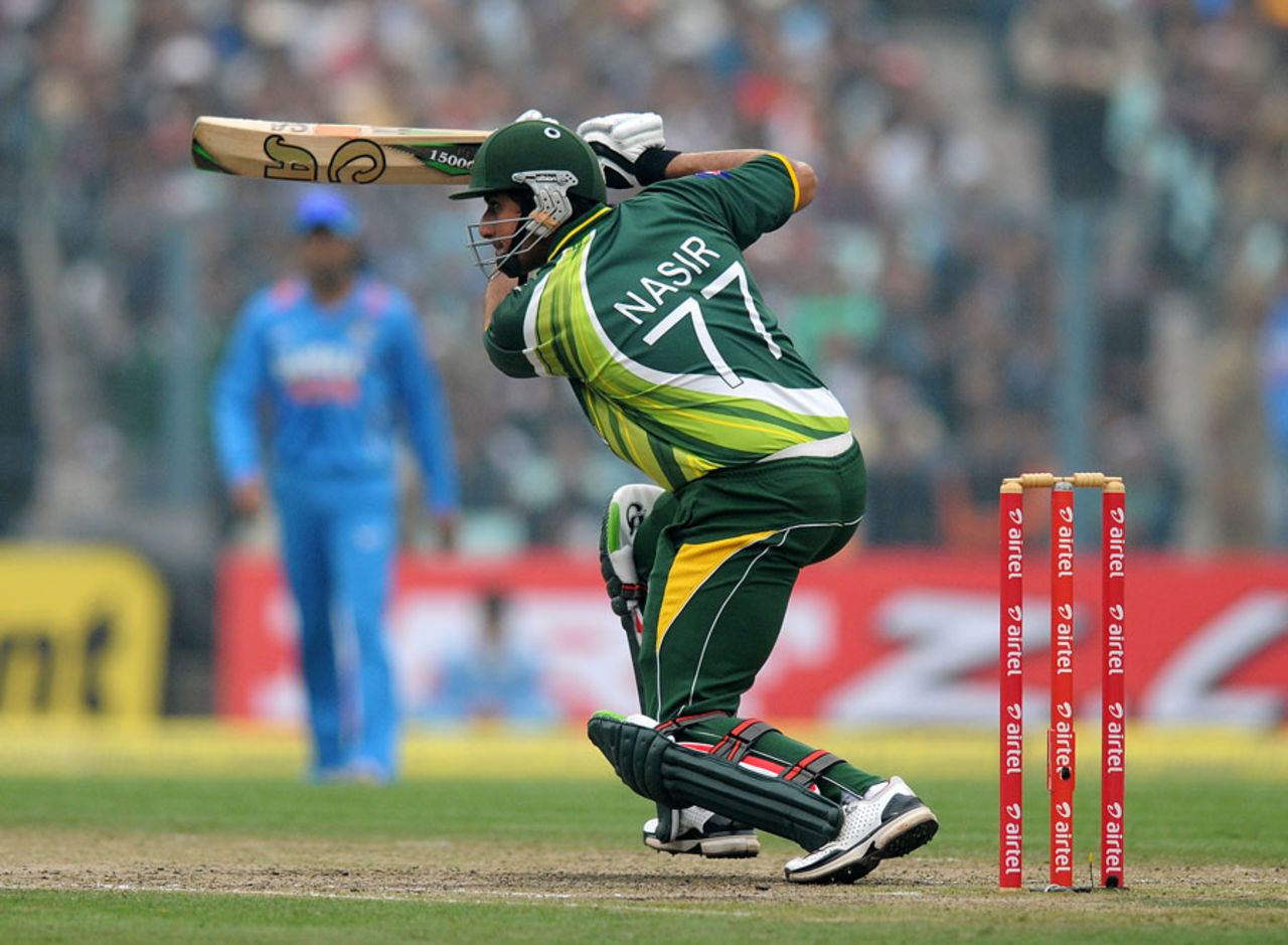 Nasir Jamshed scored his second ton in two games, India v Pakistan, 2nd ODI, Kolkata, January 3, 2013