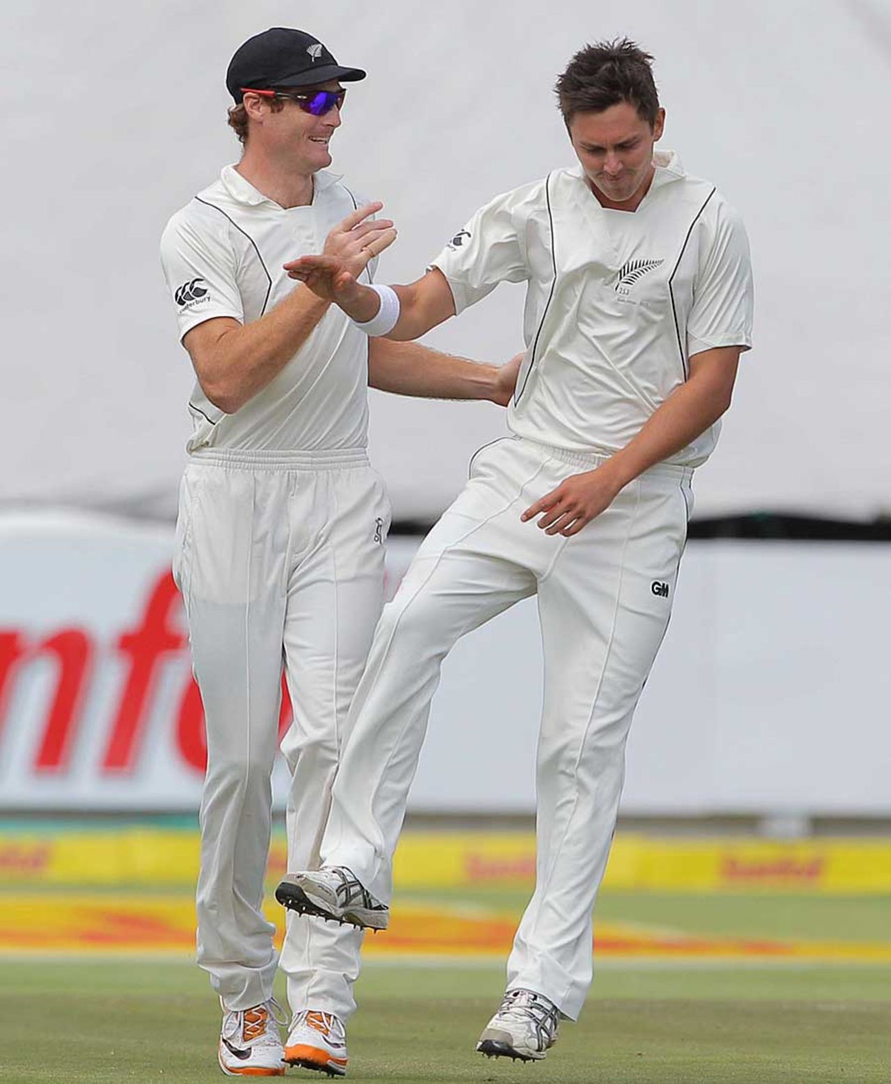 Trent Boult dismissed Alviro Petersen early on the second day, South Africa v New Zealand, 1st Test, Cape Town, 2nd day, January 3, 2013