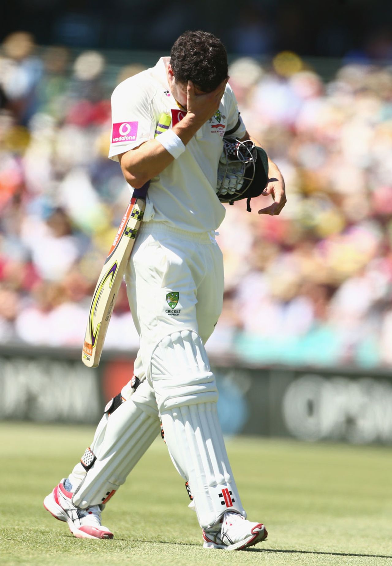 A dejected Ed Cowan after being run out for 4, Australia v Sri Lanka, 3rd Test, Sydney, 2nd day, January 4, 2013