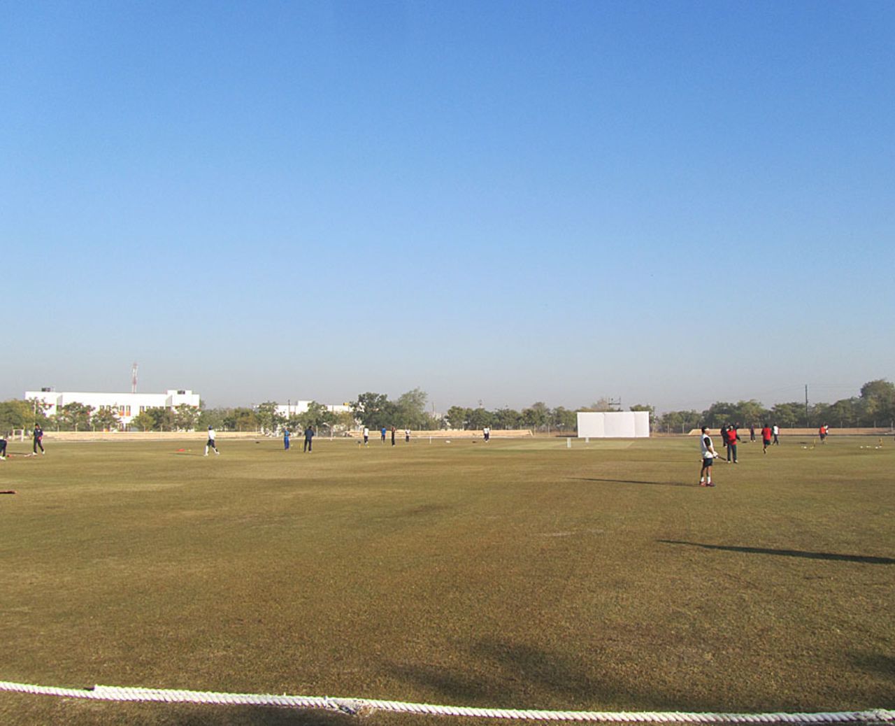 The playing field at the Saurashtra University Ground, Rajkot, January 6, 2013