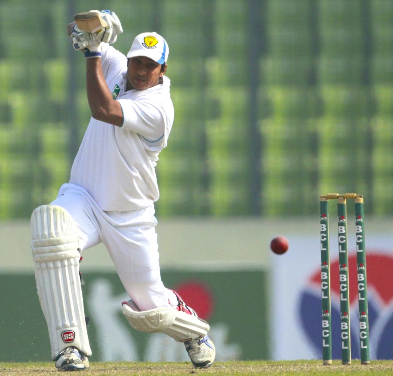 Sajedul Islam drives one through the off side, North Zone v South Zone, BCL 2012-13, 1st day, January 8, 2013