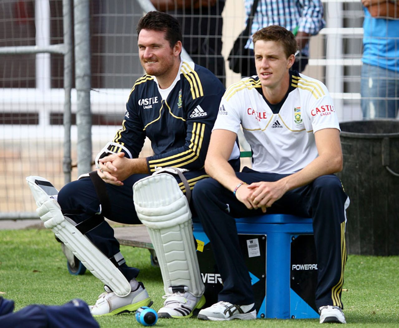 Graeme Smith and Morne Morkel take time out, Port Elizabeth, January 9, 2013
