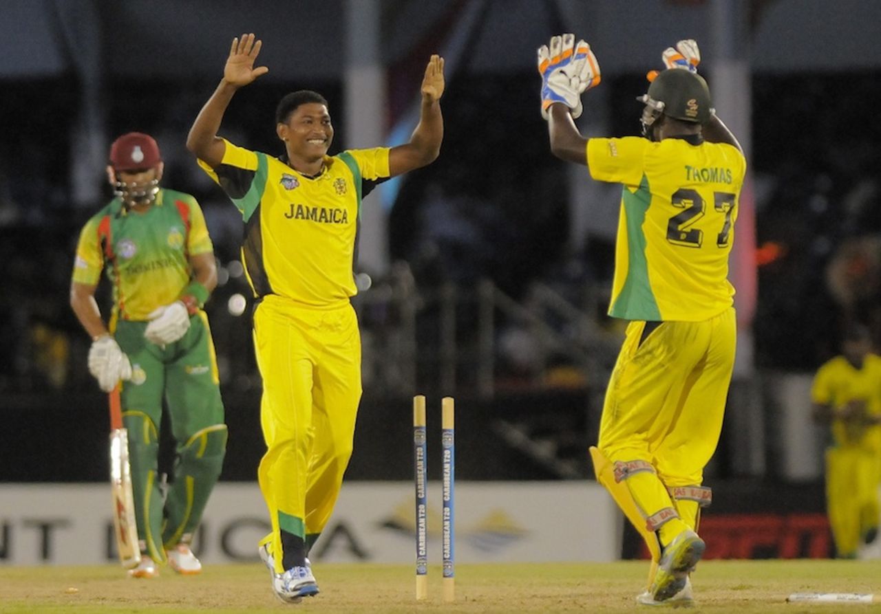 Krishmar Santokie bowled three batsmen, Jamaica v Windward Islands, Caribbean T20, Trinidad, January 9, 2013