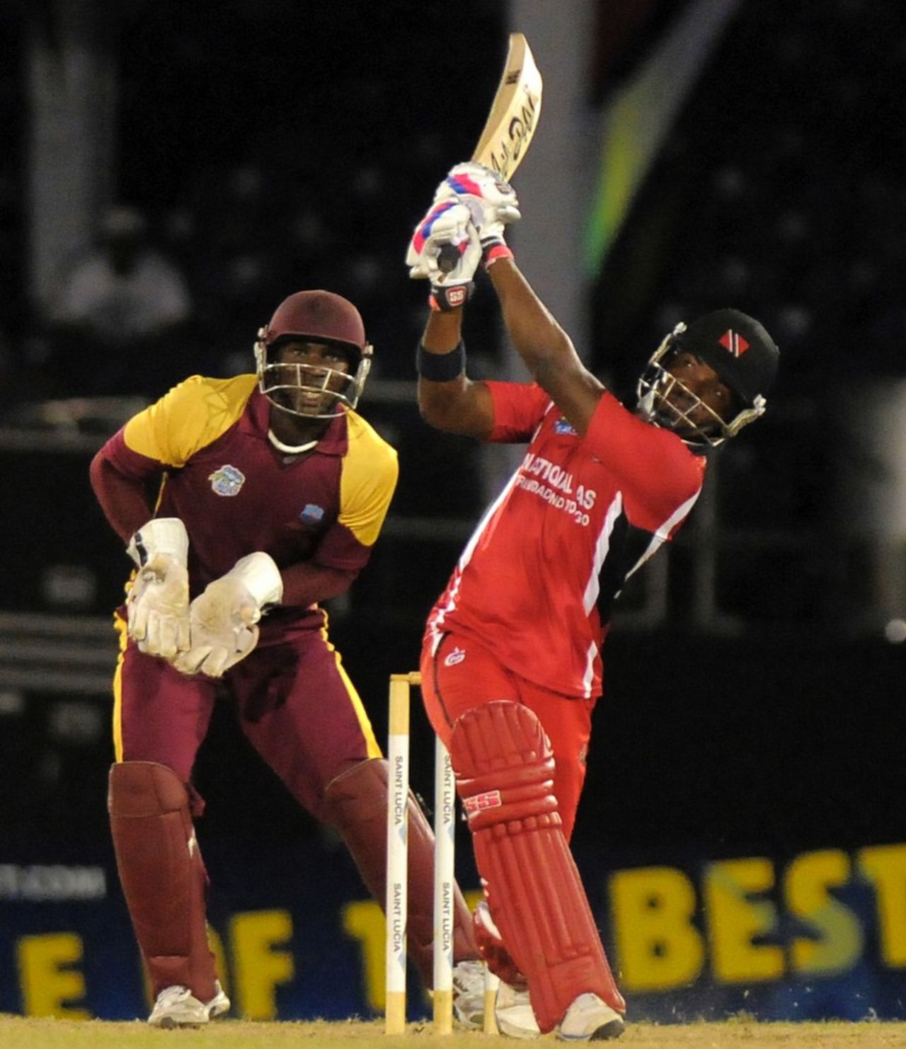 Darren Bravo hits one of his five sixes, Trinidad & Tobago v Leeward Islands, Caribbean T20, Trinidad, January 9, 2013