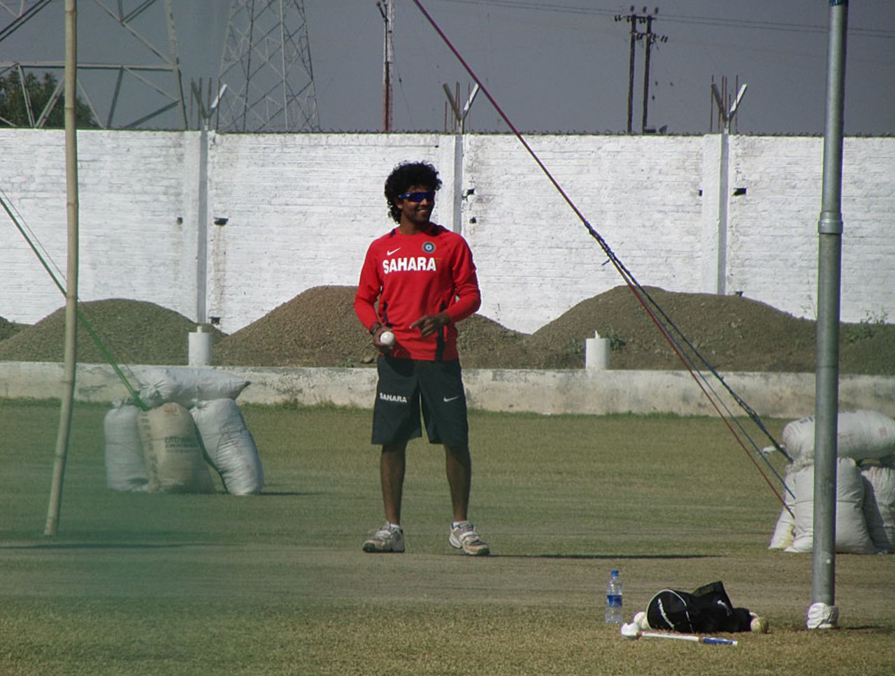 Ravindra Jadeja at practice ahead of the first India-England ODI, Rajkot, January 10, 2013