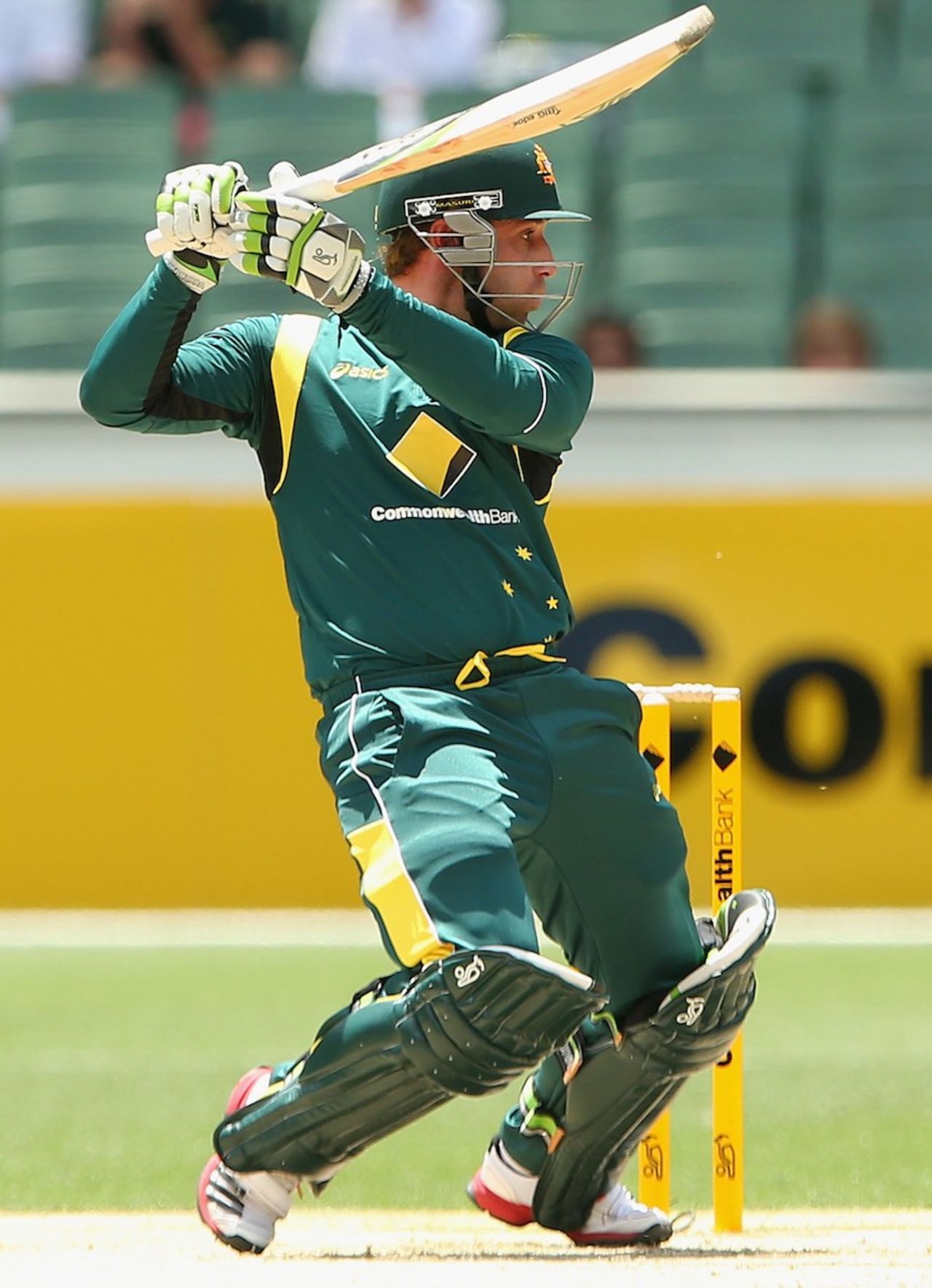 Phillip Hughes cuts behind point, Australia v Sri Lanka, 1st ODI, Melbourne, January 11, 2013