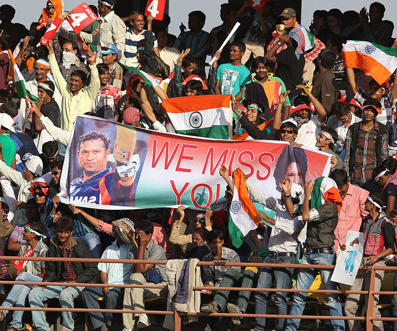Crowds show their support for Sachin Tendulkar, India v England, 1st ODI, Rajkot, January 11, 2013