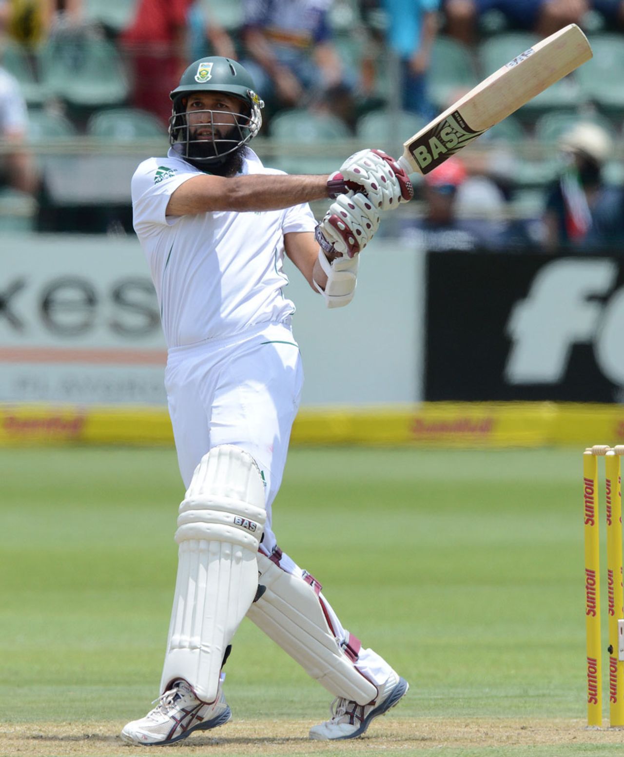 Hashim Amla looked well set going past a half-century, South Africa v New Zealand, 2nd Test, Port Elizabeth, 1st day, January 11, 2013