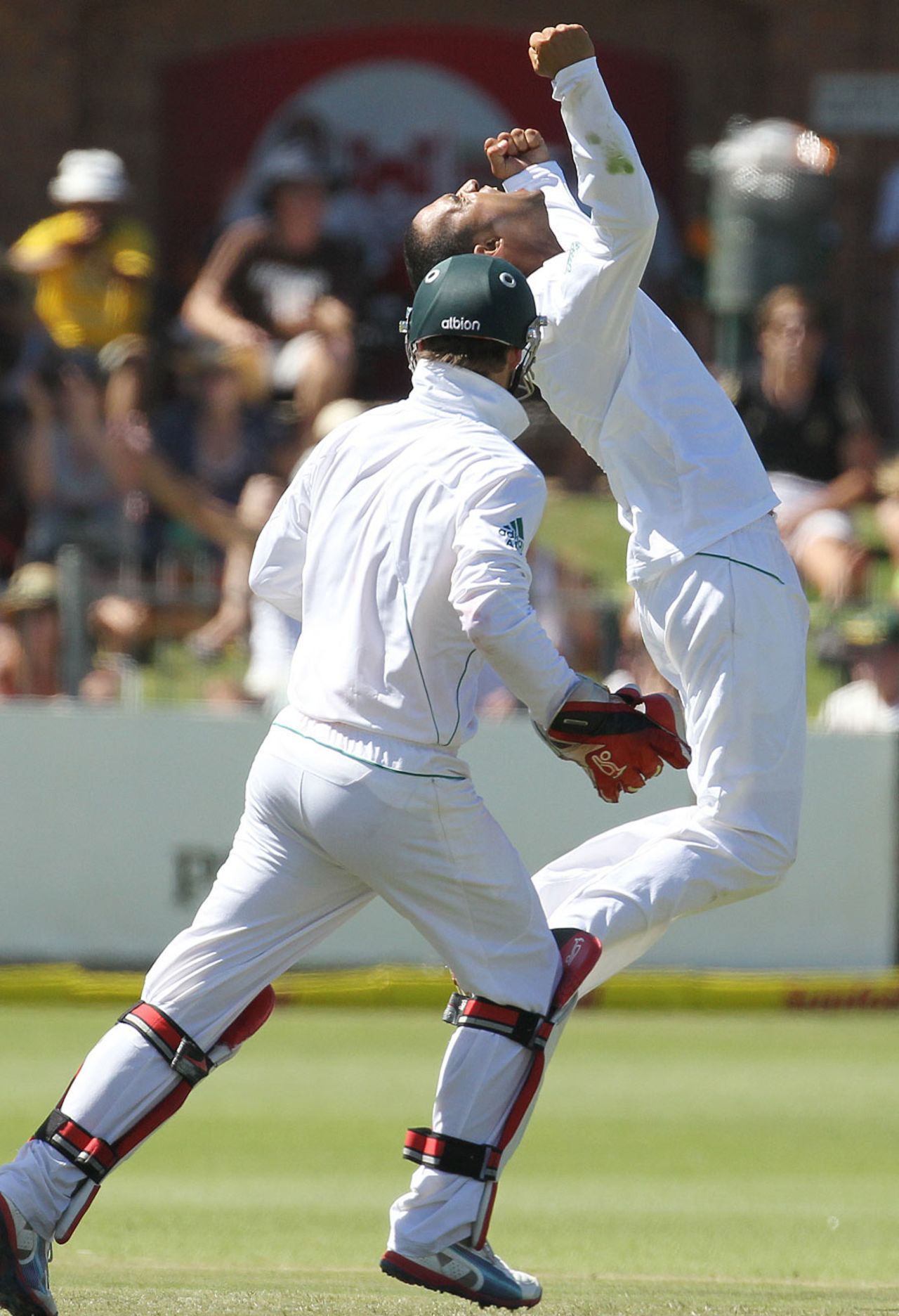 Robin Peterson celebrates, South Africa v New Zealand, 2nd Test, Port Elizabeth, 3rd day, January 13, 2013