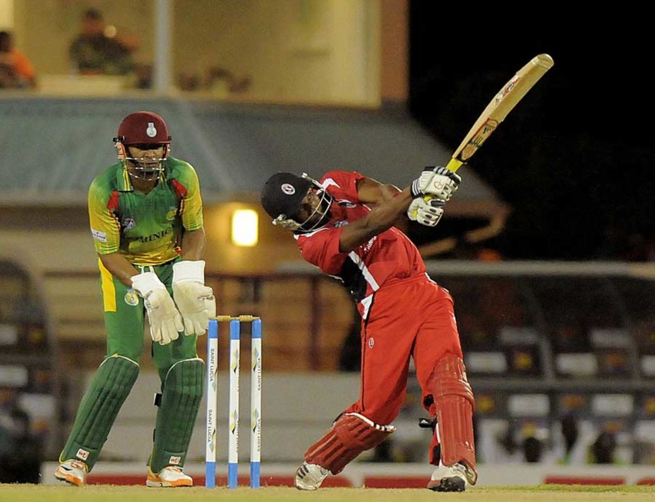 Dwayne Bravo launches into one, Windward Islands v Trinidad and Tobago, Caribbean T20, January 15, 2013