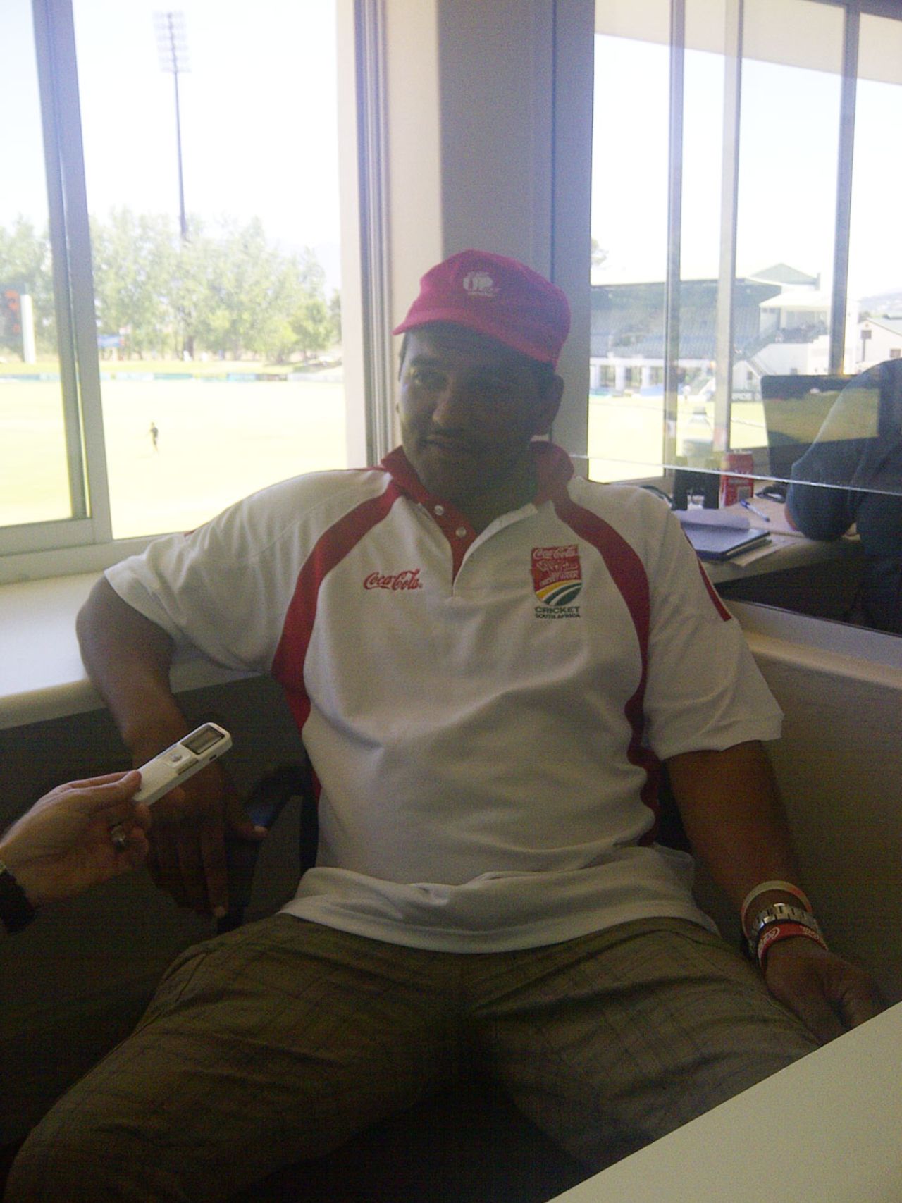 Henry Williams talks to journalists at Boland Park