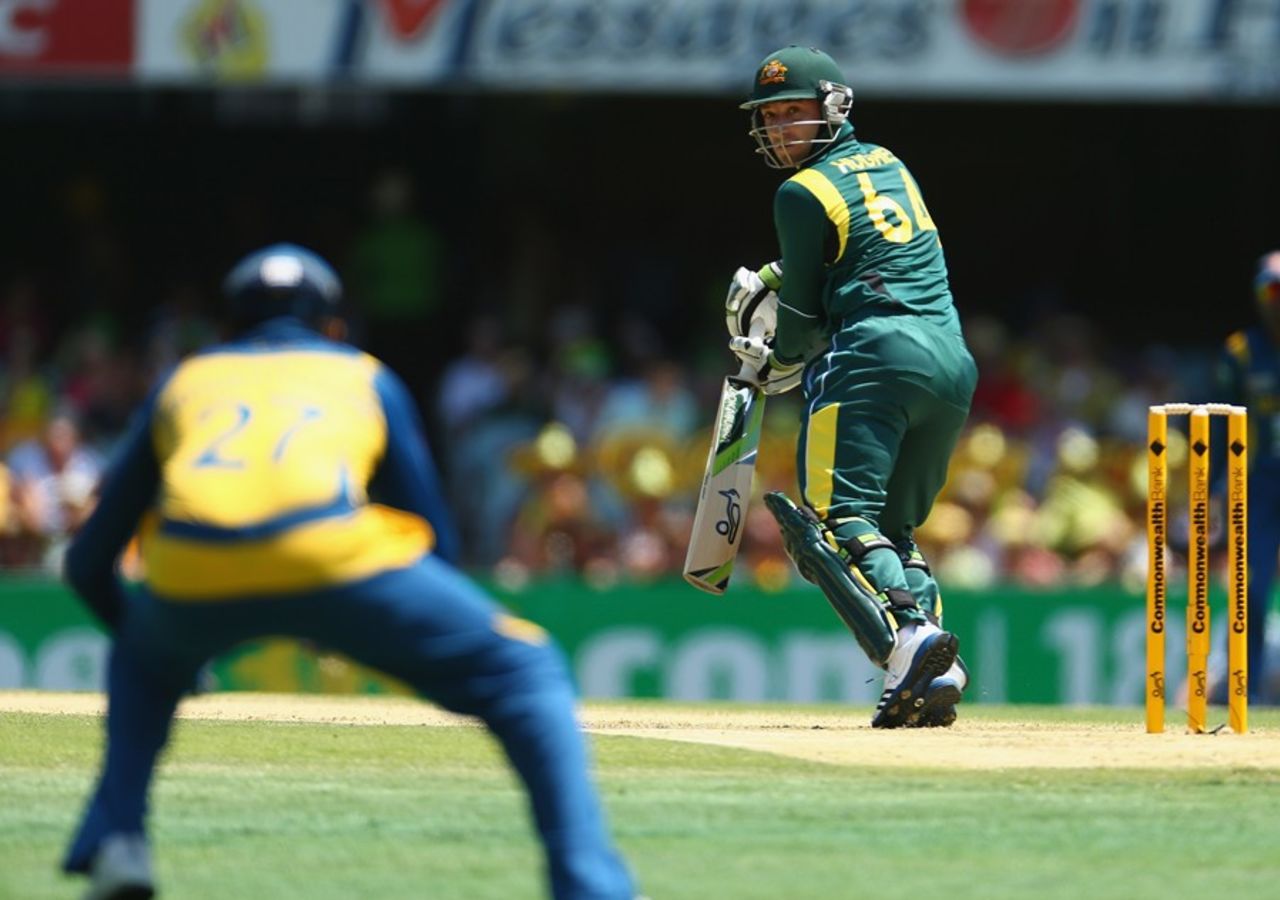 Phillip Hughes edges to slip, Australia v Sri Lanka, 3rd ODI, Brisbane, January 18, 2013