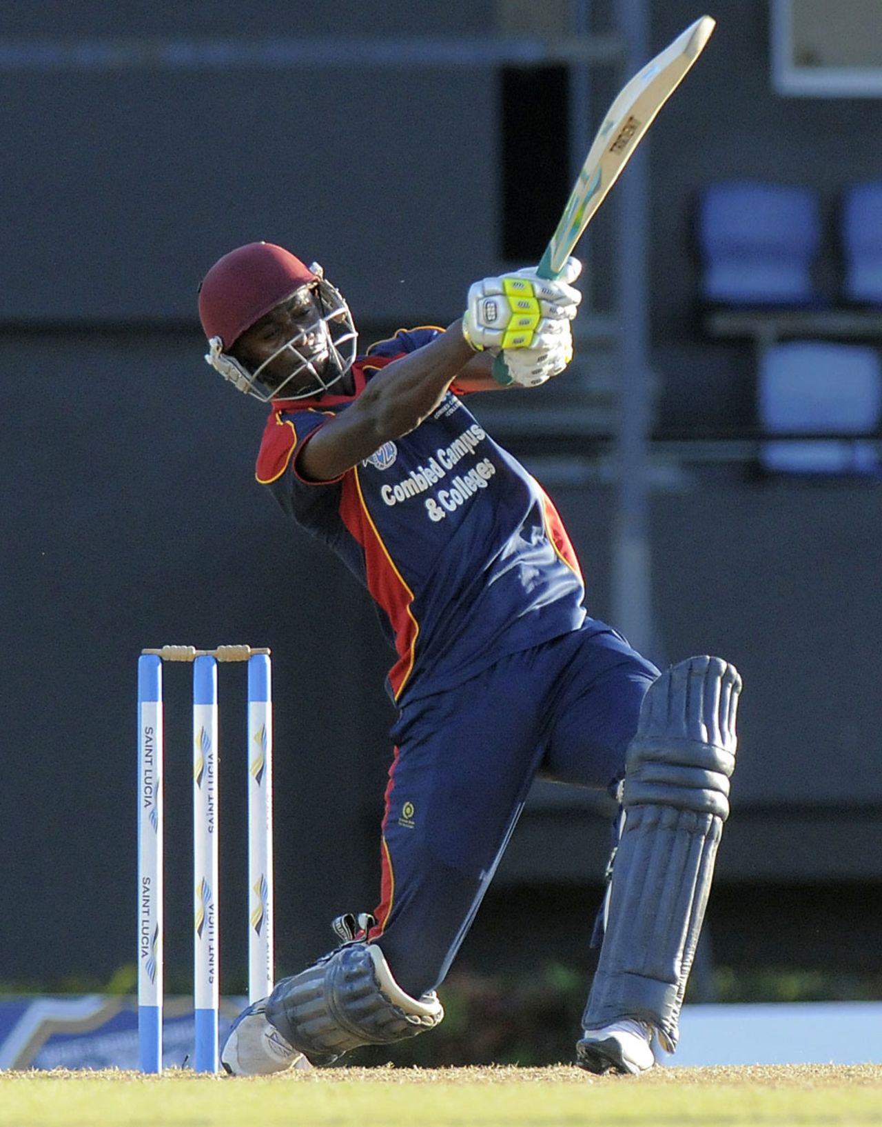 Kyle Corbin top scored for CCC with 47, Combined Campuses and Colleges v Jamaica, Caribbean T20, St Lucia, January 18, 2013 