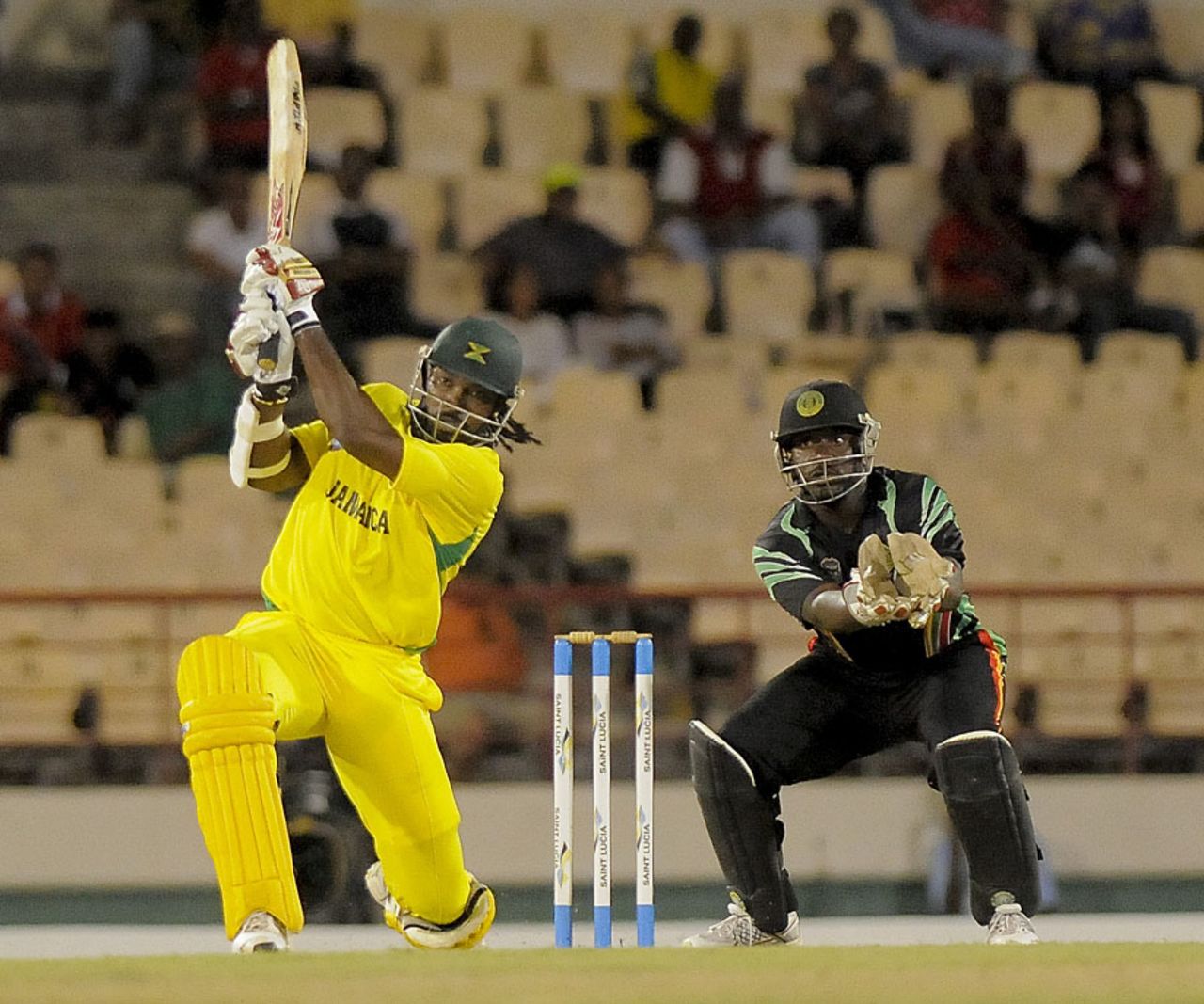 Chris Gayle smashed 122 off 61 deliveries, Jamaica v Guyana, Caribbean T20, playoff, St Lucia, January 19, 2013