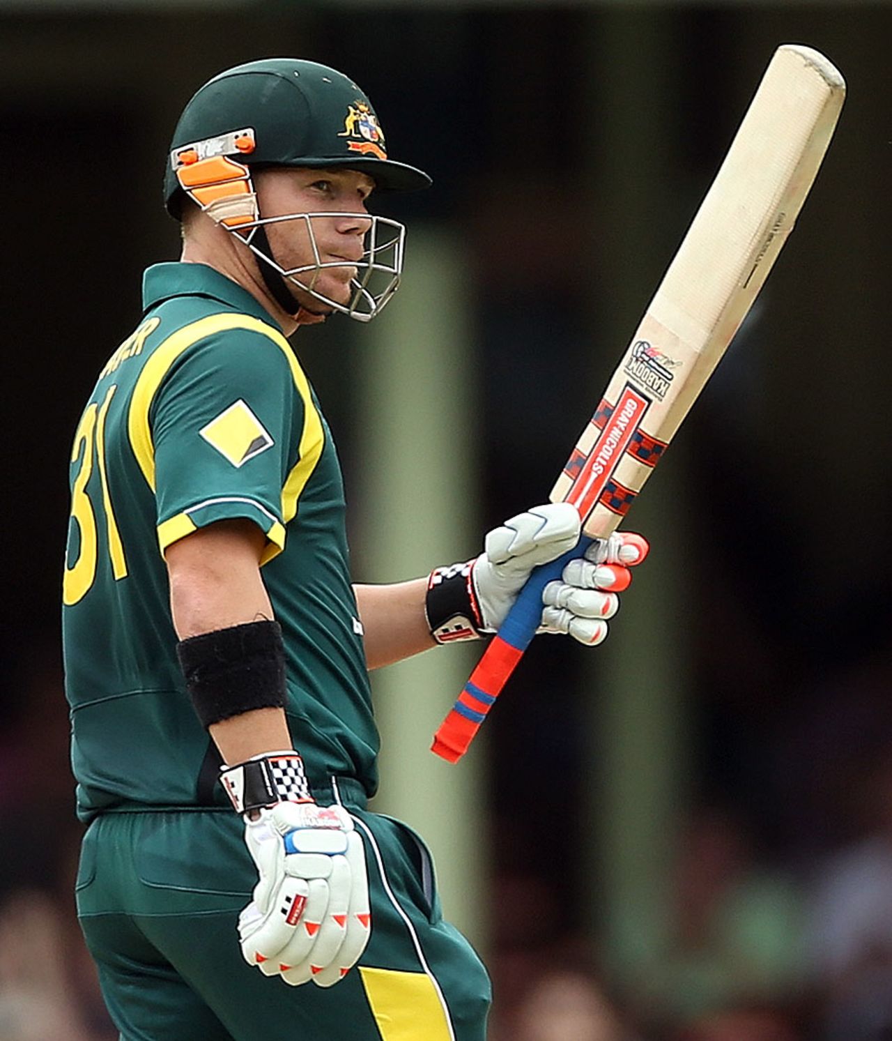 David Warner scored a fifty but got out soon after, Australia v Sri Lanka, 4th ODI, Sydney, January 20, 2013